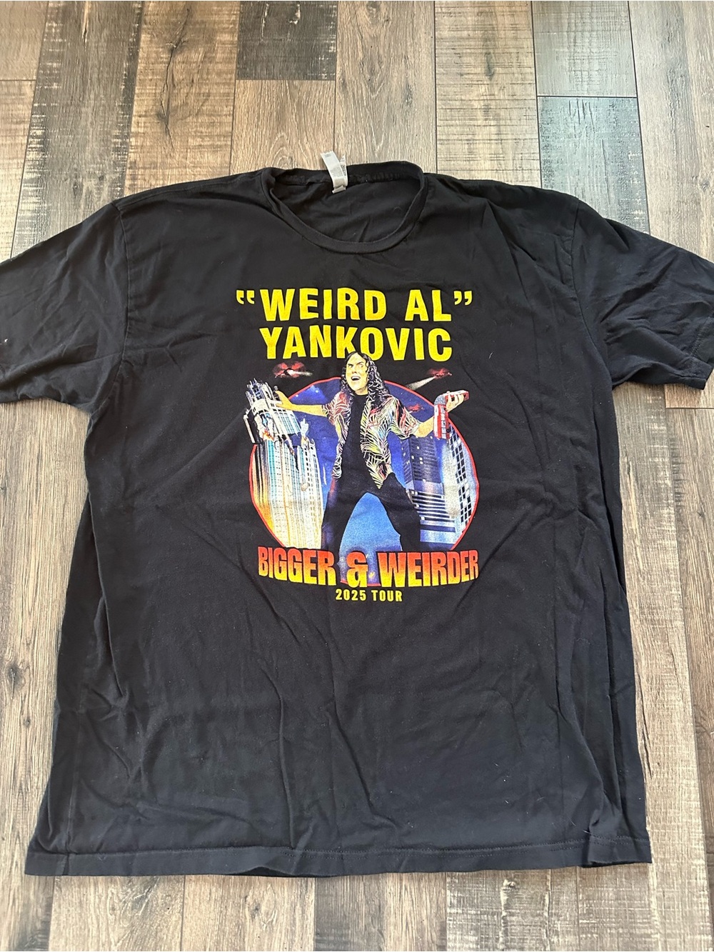 Weird Al Yankovic Tour T-Shirt Mens 2XL “Bigger & Weirder” Concert Tee Black